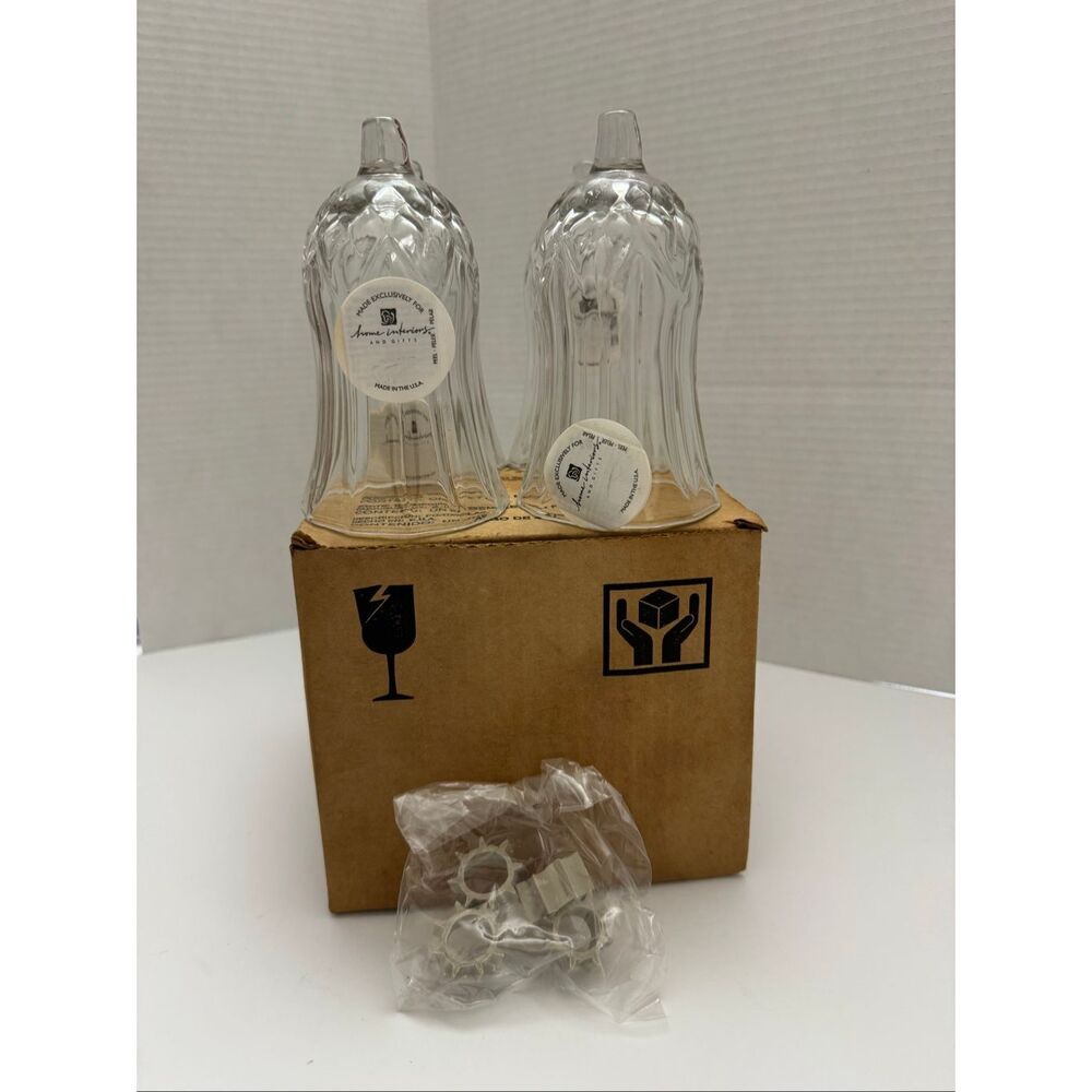 HOMCO Home Interiors Candle Votive Cups Set of 4 Clear Glass For Sconces Vintage